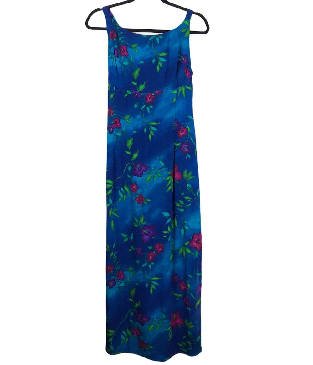 Sheri Martin Maxi Dress Vintage 90s Resort Romantic Tropical Floral Garden Party